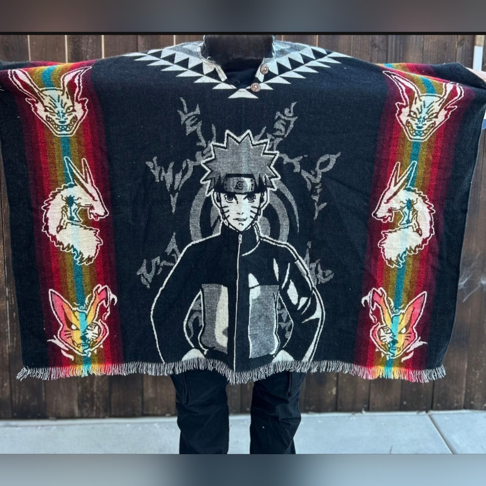 Naruto Anime Alpaca Wool Poncho